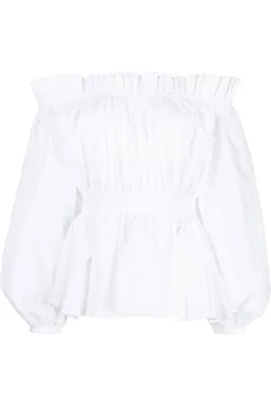 Alexander McQueen Bluse med off-shoulder-snit
