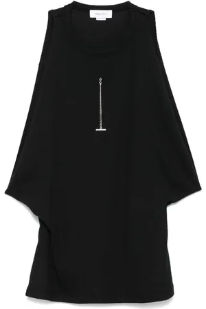 Alexander McQueen Draperet T-shirt med ærmegab