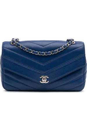 CHANEL Medium Chevron Data Center Envelope Flap skuldertaske i kaviar-læder fra 2017-2018