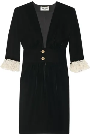 Saint Laurent Mellemlang kjole med blondekant
