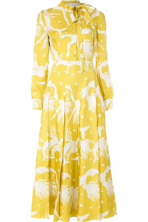 VALENTINO GARAVANI Twill-kjole i silke med tryk