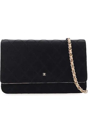 CHANEL Tofarvet crossbody-taske i satin med diamant-syninger fra 2011