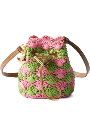 Prada Mini bucket-taske i hæklet strik