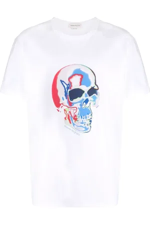 Alexander McQueen T-shirt med Solarised Skull-tryk