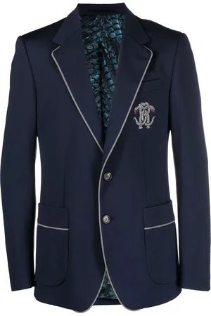 Roberto Cavalli Enkeltradet blazer med broderet monogram