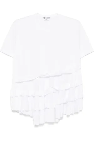 Comme des Garçons Asymmetrisk T-shirt med flæser