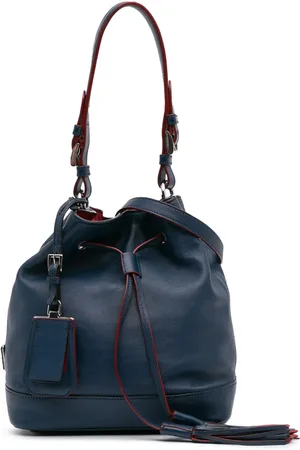 Prada Omdannelig bucket-satchel med snoretræk og kvast fra 2000-2024
