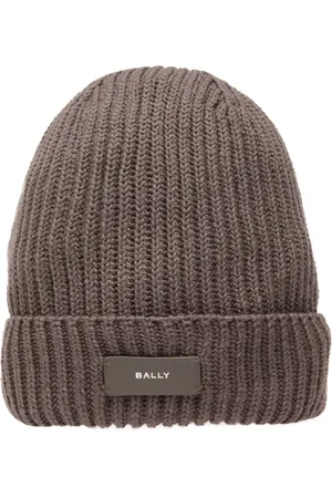 Bally Ribstrikket hue med logo-applikation