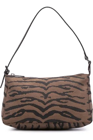 Fendi Pochette skuldertaske i kanvas med tigertryk fra 2000-2010
