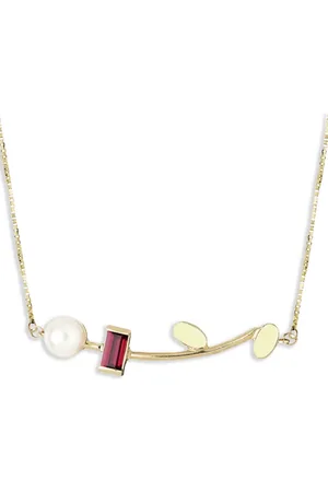 Aliita 18K yellow gold Petalos citrine and pearl necklace