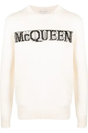 Alexander McQueen Intarsiastrikket sweater med logo
