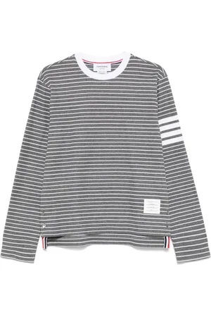 Thom Browne T-shirt med lange ærmer og fire striber