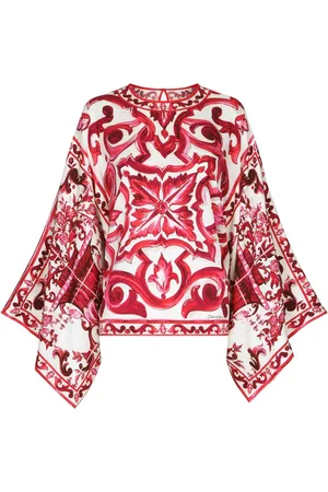Dolce & Gabbana Bluse med Majolica-tryk