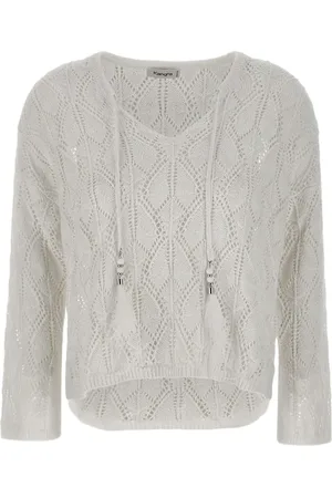 KANGRA CASHMERE Cardigan i hæklet strik