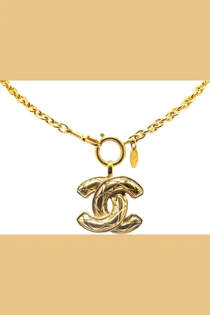 CHANEL Halskæde med CC-quiltet vedhæng fra det 20. århundrede