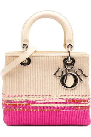 Dior Mellemstor Lady Dior satchel-taske i bast fra 2012