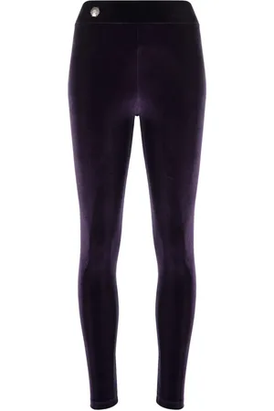 Philipp Plein Ensfarvet leggings i velour