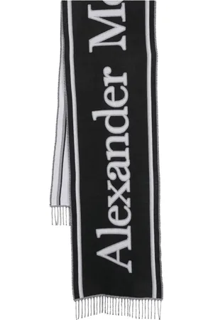 Alexander McQueen Intarsia-strikket tørklæde med logo