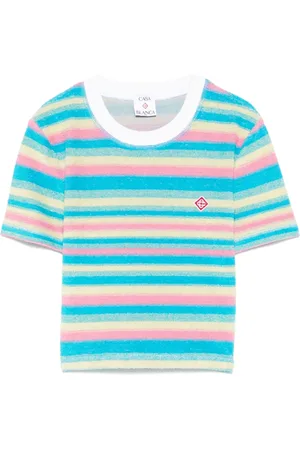 Casablanca Stribet T-shirt i frotté
