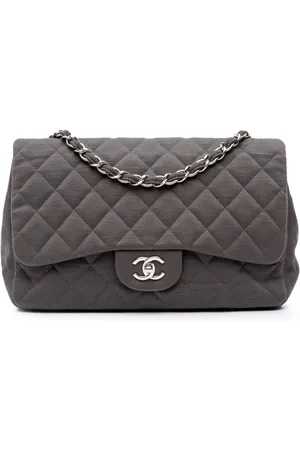 CHANEL Maxi Classic Single Flap skuldertaske i jersey fra 2009-2010