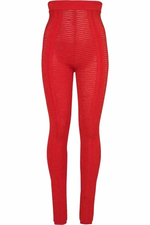 Balmain Strikkede leggings med høj talje