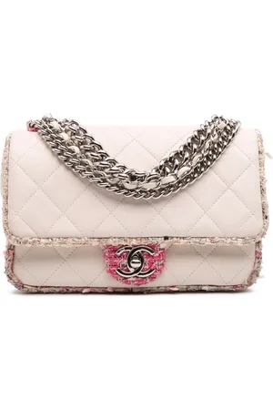 CHANEL Quiltet Elegant Flap satchel-taske i lammeskind og tweed fra 2019