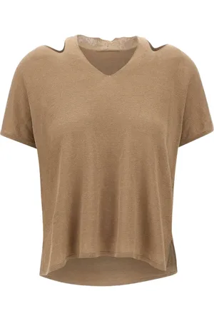 KANGRA CASHMERE T-shirt i hør
