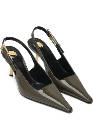 Saint Laurent 75 mm slingback-pumps i læder