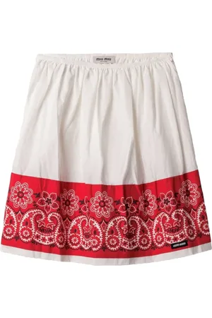 Miu Miu Slubbed Bandana poplin-nederdel