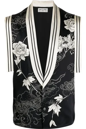 Saint Laurent Vest med broderede blomster