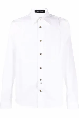 Philipp Plein Skjorte med smock-panel og knapper