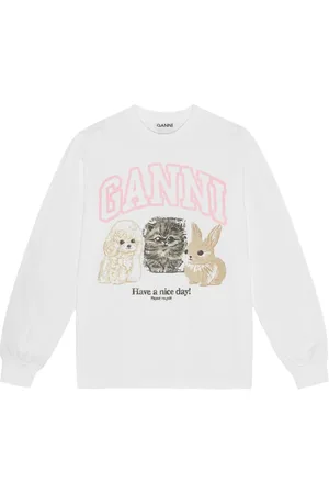 Ganni Sweatshirt med logotryk
