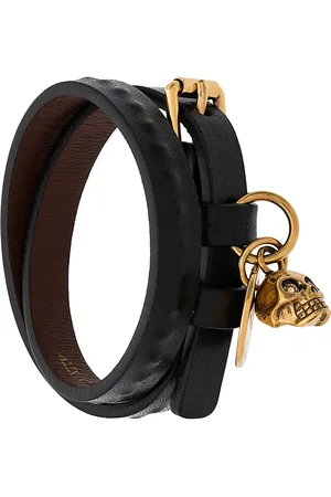 Alexander McQueen Dobbelt vikle-armbånd med dødningehoved