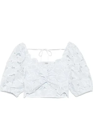 Sandro Cropped top med blomstret blonde