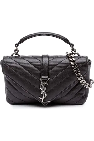 Saint Laurent Chevron College satchel-taske i fåreskind med monogram fra 2016