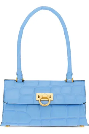 Salvatore Ferragamo Trifolio Swing skuldertaske med krokodilleeffekt