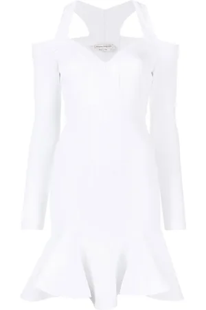 Alexander McQueen Kort strikket kjole med V-hals