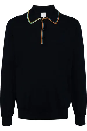 Paul Smith Strikket polotrøje med stribet kant