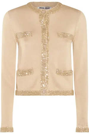 Miu Miu Cropped cardigan med pailletter