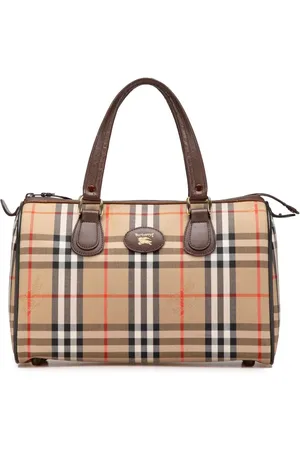 Burberry Haymarket-ternet boston-taske i kanvas fra det 20. århundrede