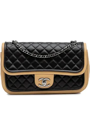 CHANEL Mellemstor klassisk tofarvet Twist Flap skuldertaske i lammeskind fra 2013-2014