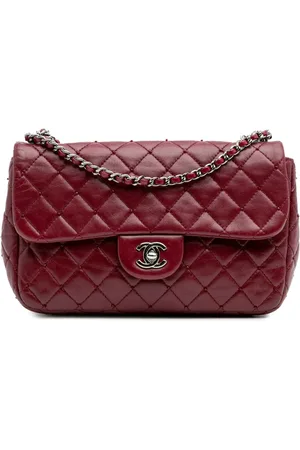 CHANEL Lille quiltet Single Flap skuldertaske i lammeskind med perler fra 2012-2013