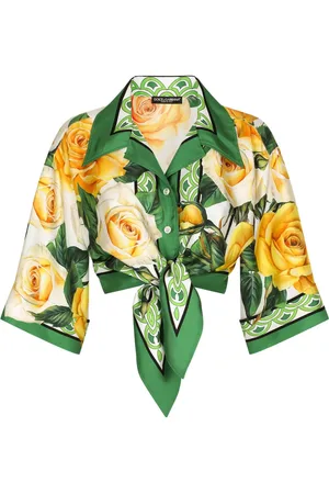 Dolce & Gabbana Silkeskjorte med rosetryk