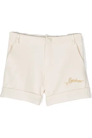 Moschino Shorts i piqué med logobroderi