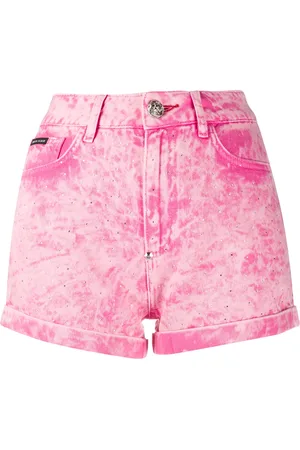 Philipp Plein Denimshorts med syrevasket effekt