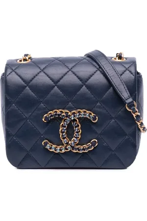 CHANEL Mini CC Crystal Full Flap crossbody-taske i lammeskind fra 2021-2025