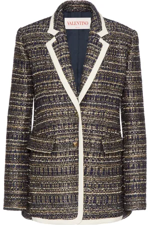 VALENTINO GARAVANI Enkeltradet blazer i tweed med Rockstud-udsmykning