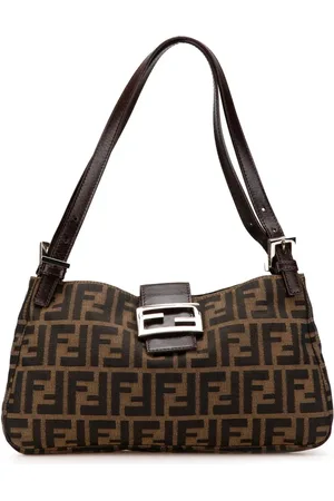 Fendi Zucca Canvas skuldertaske fra det 20. århundrede