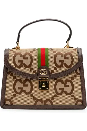 Gucci Lille Ophidia Flap satchel-taske i Jumbo GG-lærred med tophåndtag fra 2016-2024