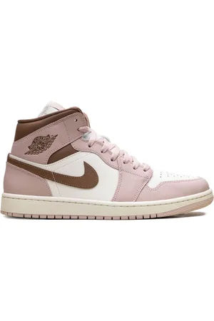 Jordan 1 Mid Pink Oxford/Brown sneakers
